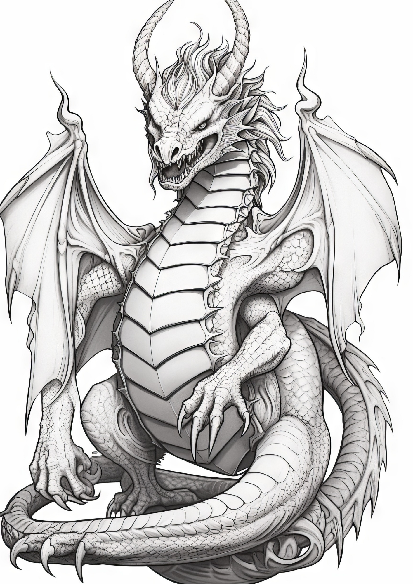Fantasy Dragons - Adult Colouring Book (Printable PDF)
