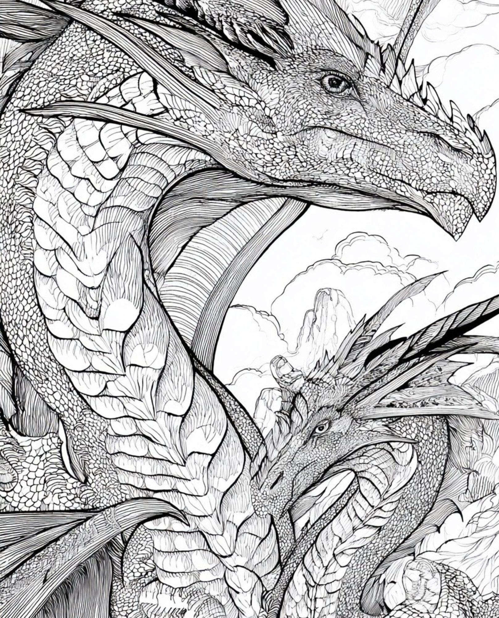 Fantasy Creatures -Adult Colouring Book (Printable PDF)